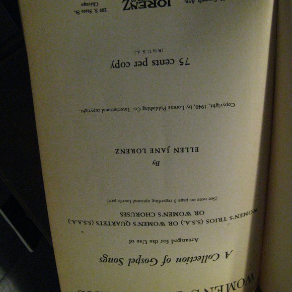 📖 🎵 Women's Gospel Trios 1940 Ellen Jane Lorenz Song Book - Picture 5 of 9